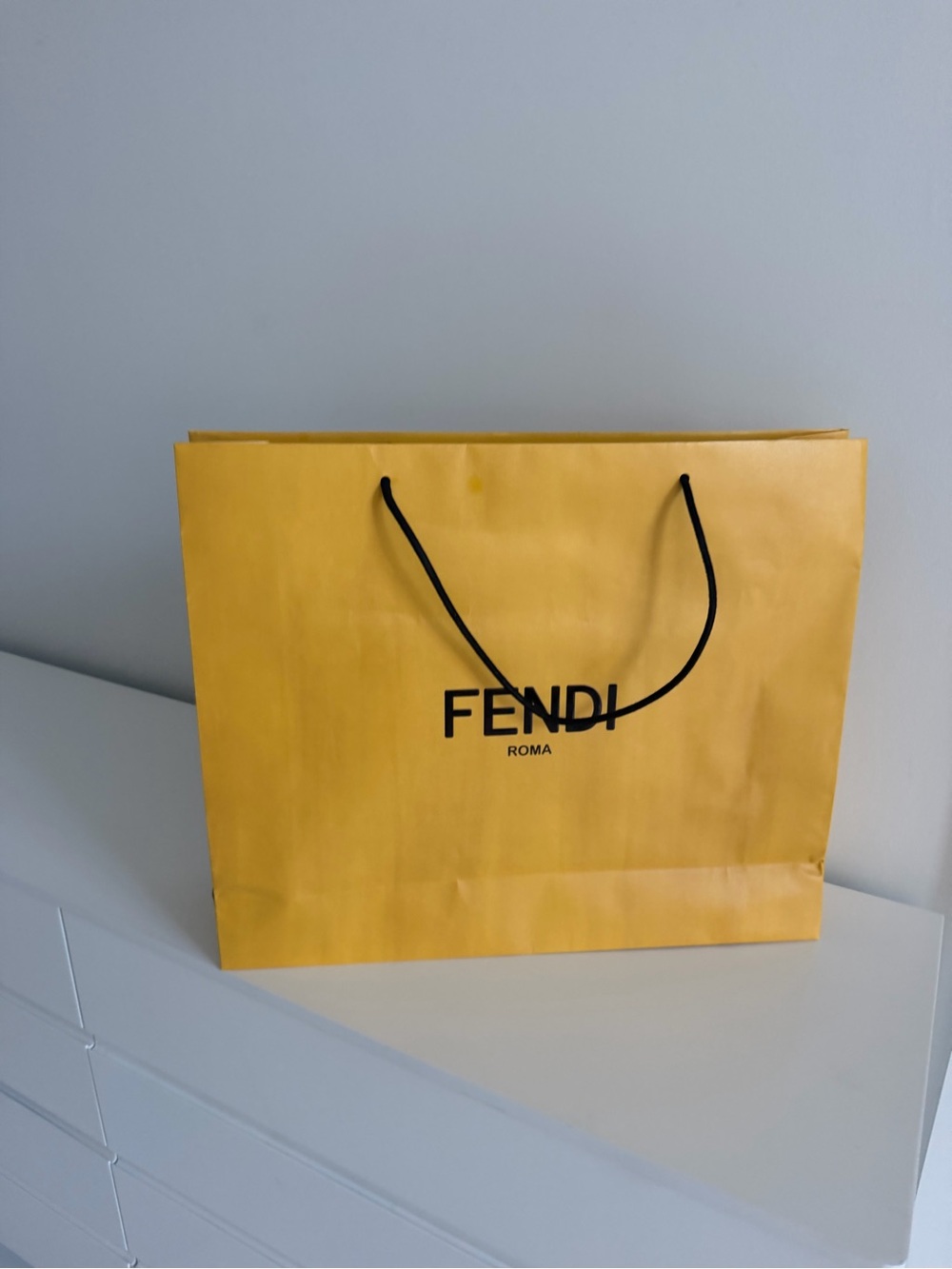 Fendi Yellow and Black Logo Gift Bag